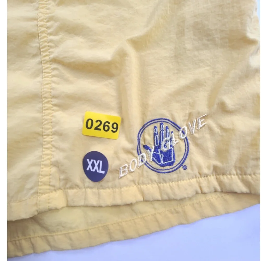 Body Glove Swim Trunks Shorts Mens 2XL Yellow Nylon Mesh Lined Embroidered Logo